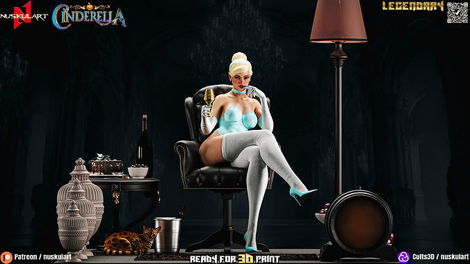 Cinderella - Night Sparkle Edition - 3D Print Figure Stl 3D print model