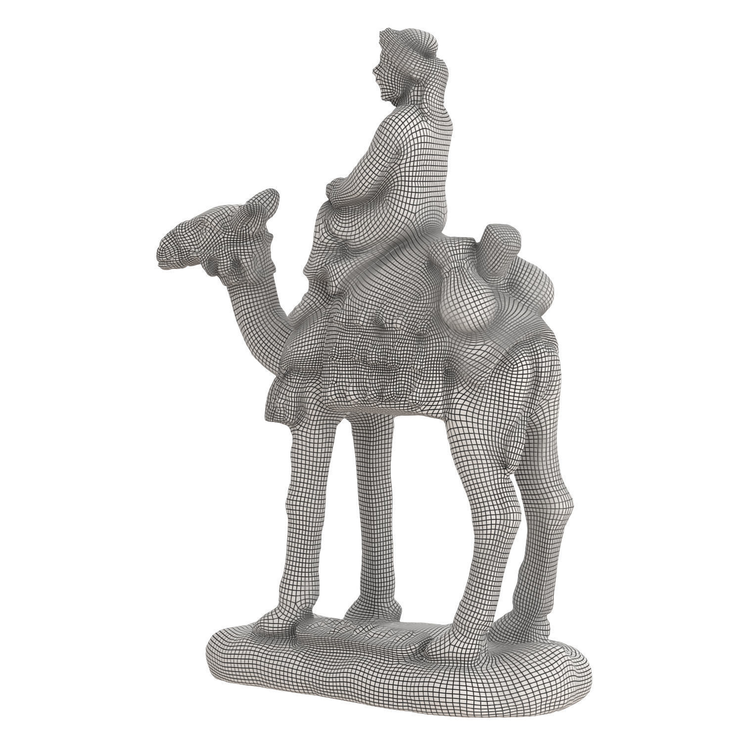 Egyptian figurine of a camel with a rider 3D model_5