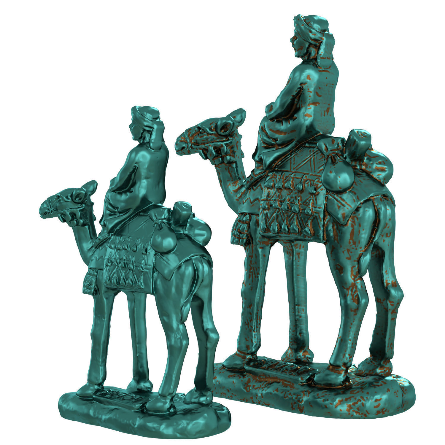 Egyptian figurine of a camel with a rider 3D model_2