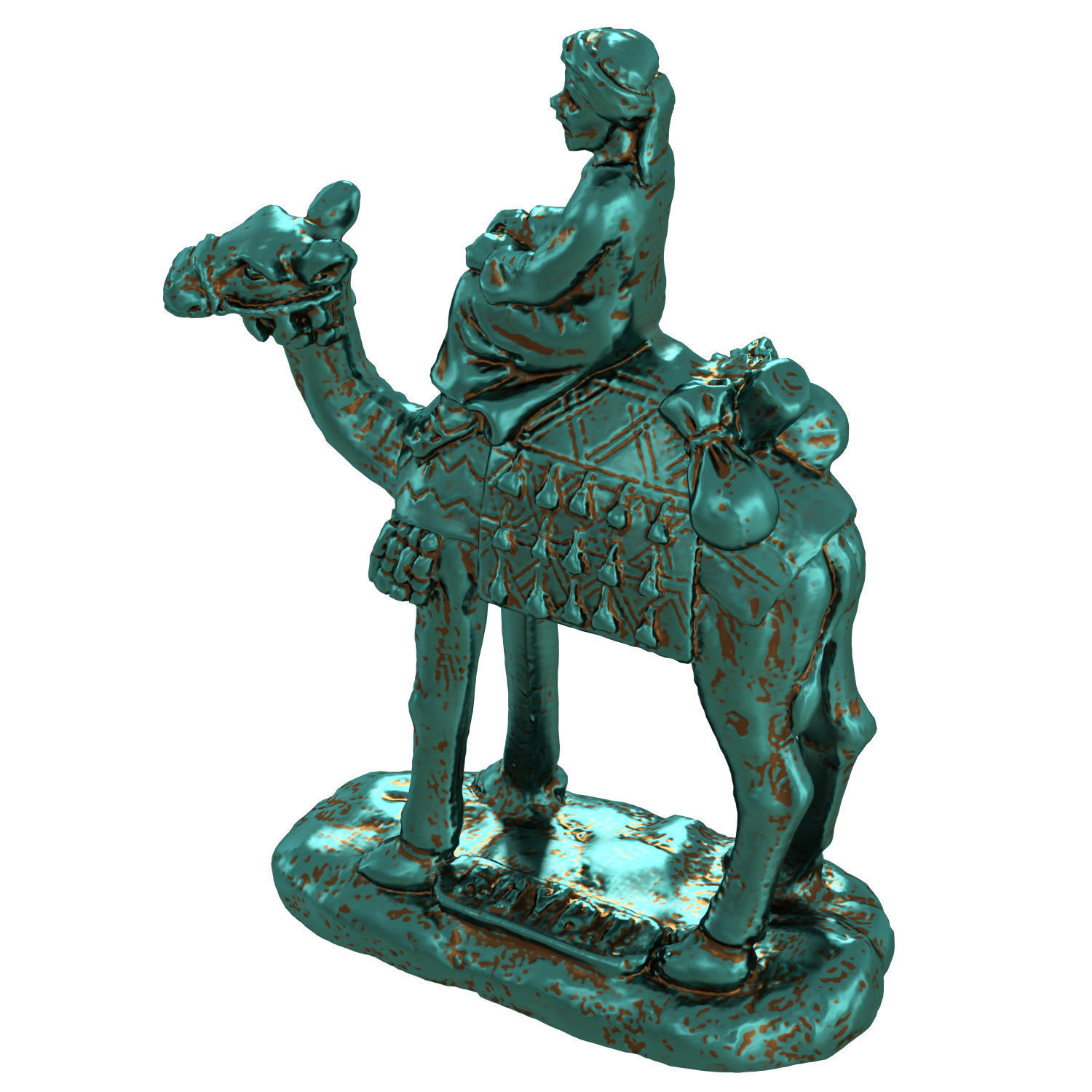 Egyptian figurine of a camel with a rider 3D model_3