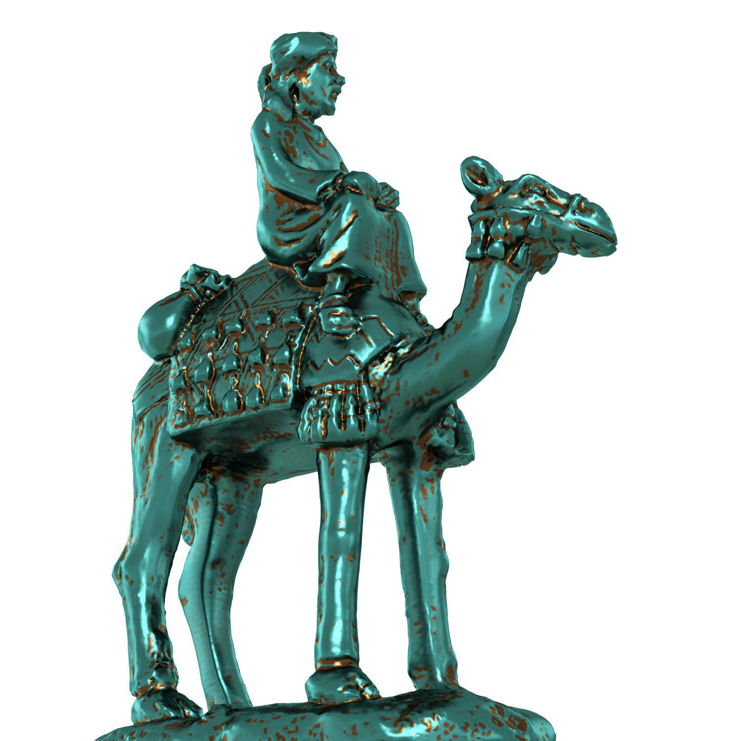 Egyptian figurine of a camel with a rider 3D model_4