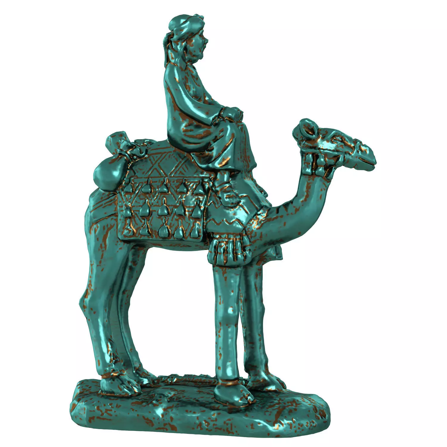 Egyptian figurine of a camel with a rider 3D model_0