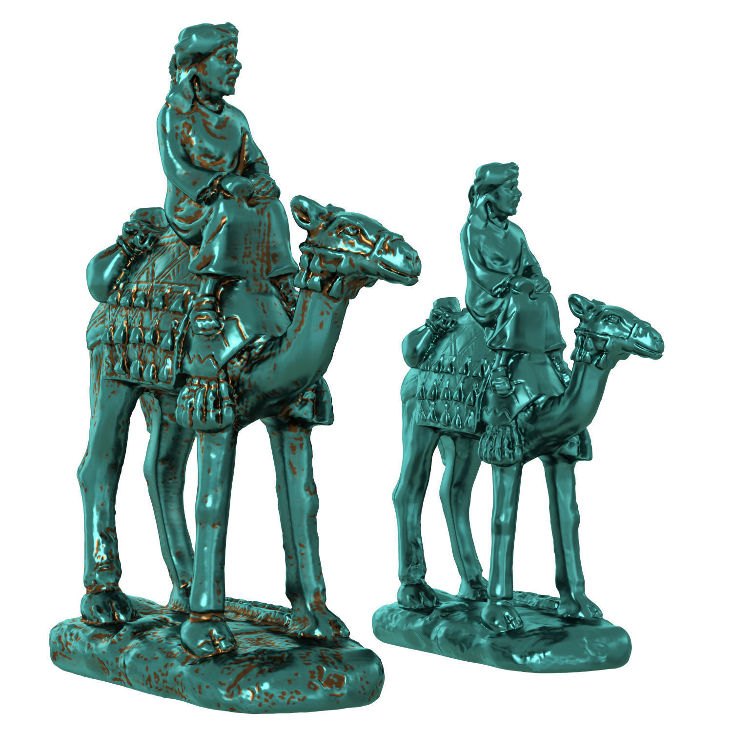 Egyptian figurine of a camel with a rider 3D model_1