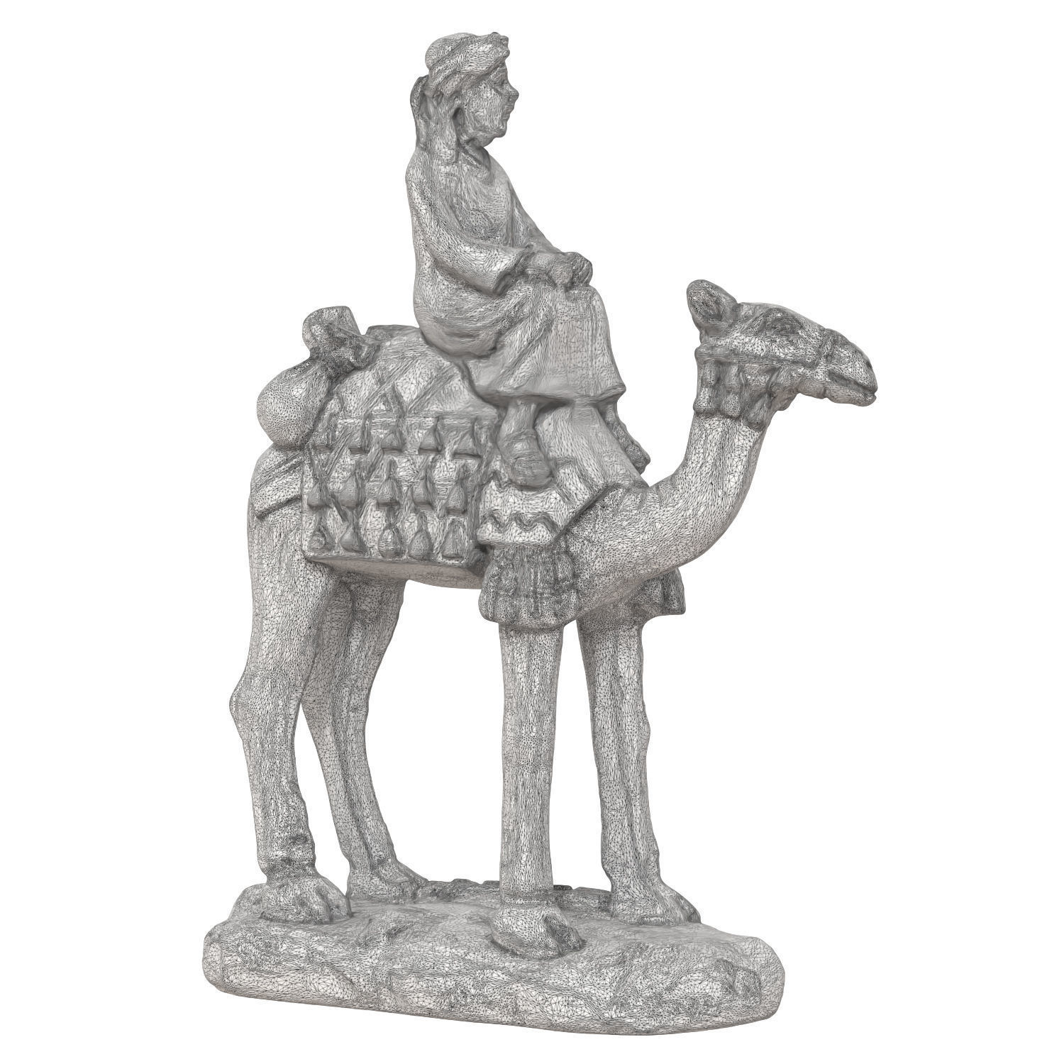 Egyptian figurine of a camel with a rider 3D model_6