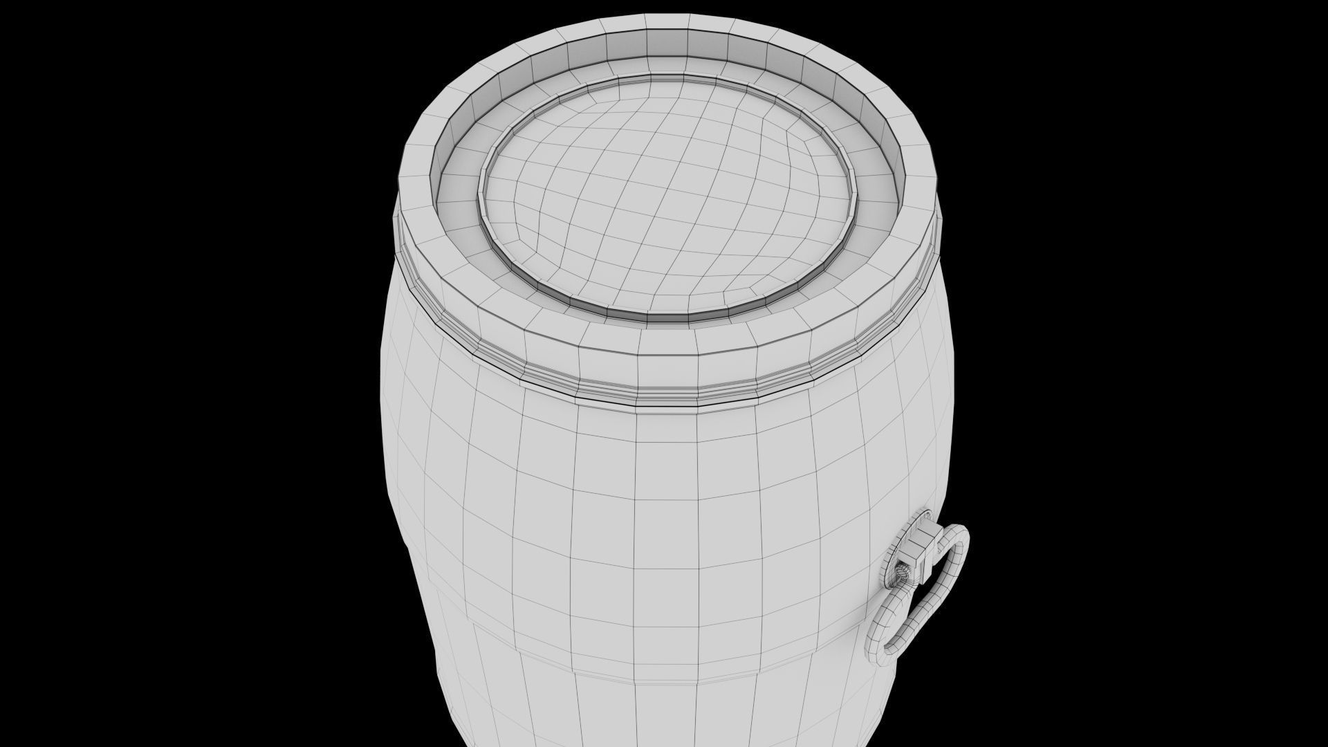 Plastic Drum - Barrel - Container Low-poly 3D model_10