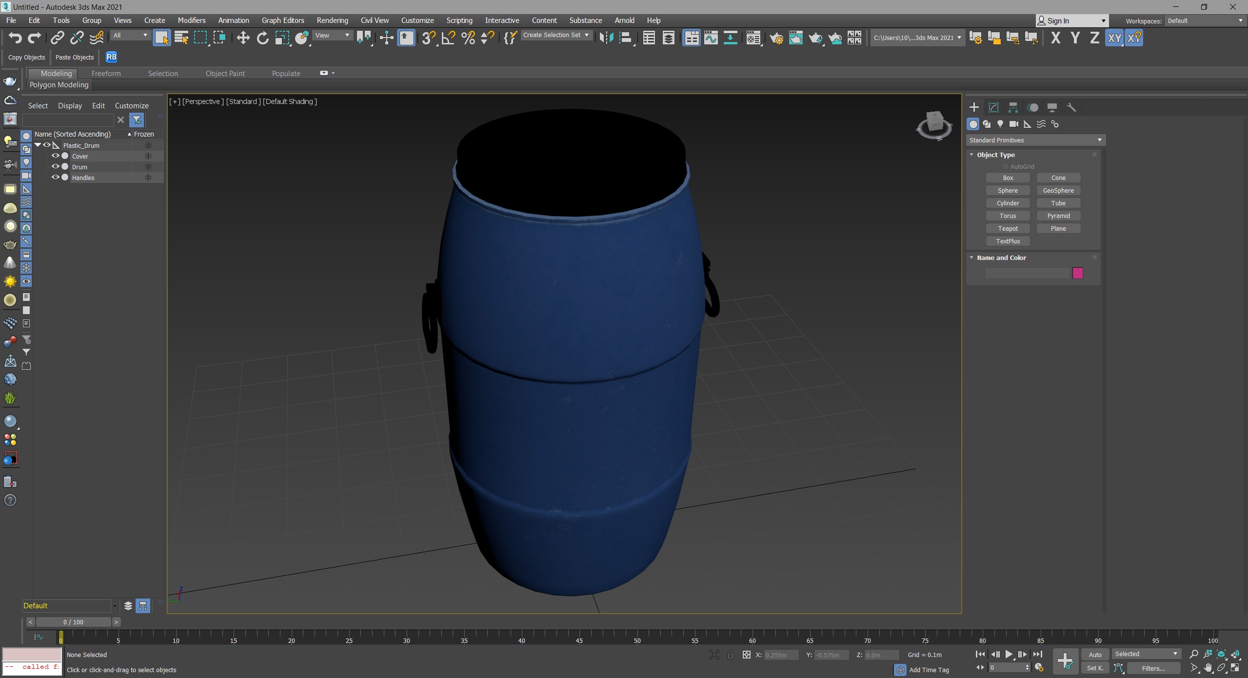 Plastic Drum - Barrel - Container Low-poly 3D model_8