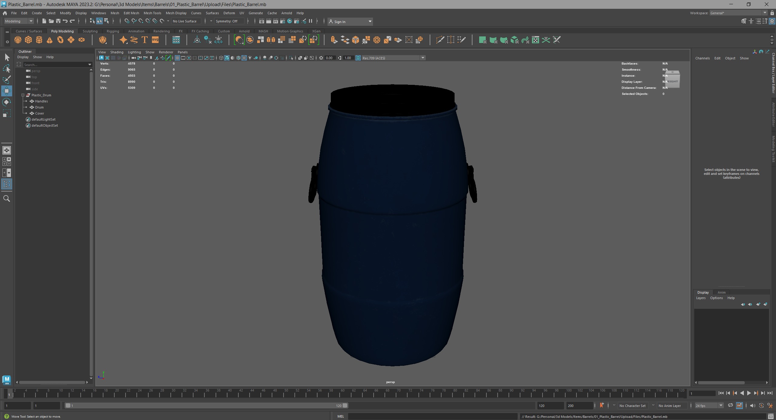 Plastic Drum - Barrel - Container Low-poly 3D model_7