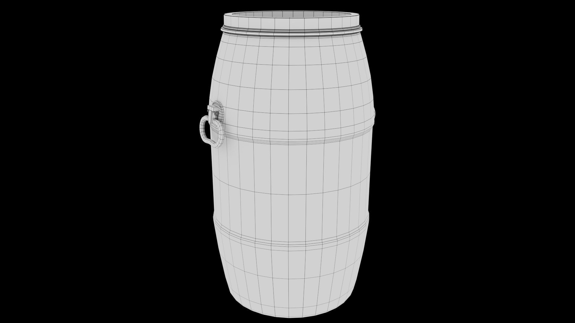 Plastic Drum - Barrel - Container Low-poly 3D model_9