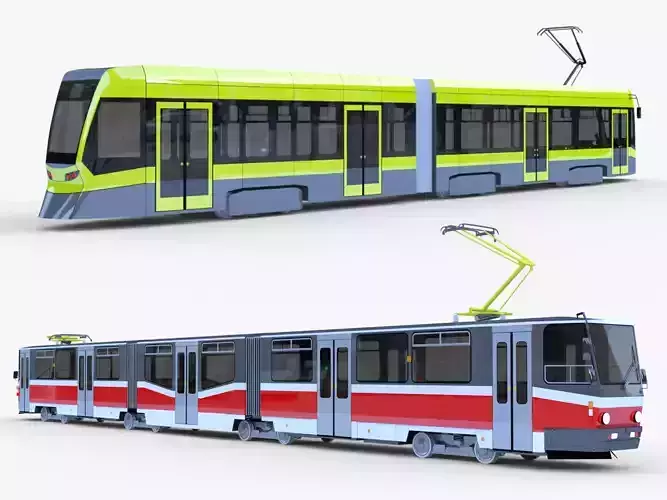 Stadler and KT8D5 trams