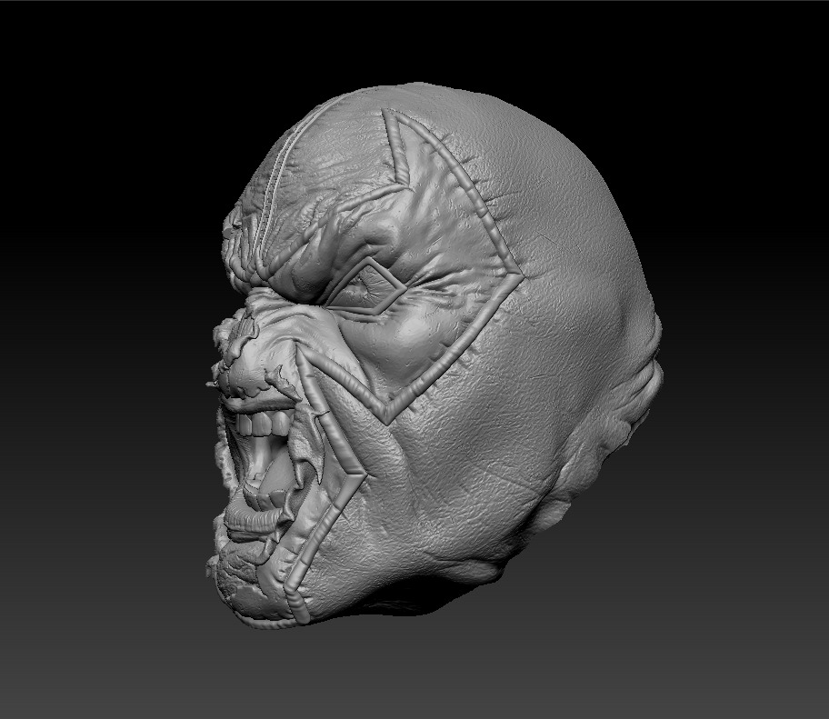 Damaged Bane headsculpt for figure Mcfarlane 3D print model_1