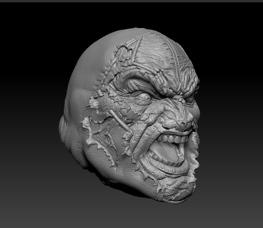 Damaged Bane headsculpt for figure Mcfarlane 3D print model_2