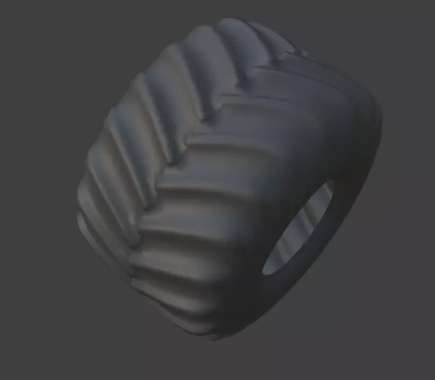 monster truck tire Low-poly 3D model_0