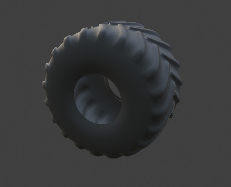 monster truck tire Low-poly 3D model_1