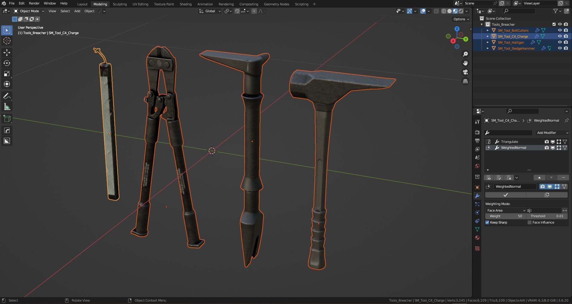 BREACHING TOOLS Low-poly 3D model_9