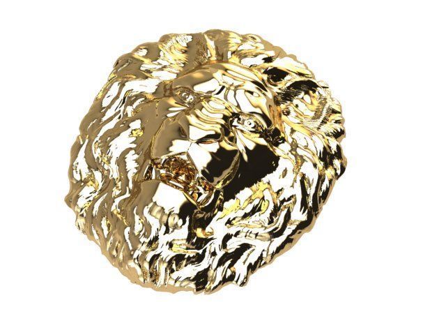 head of lion  3D print model_4