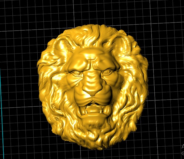 head of lion  3D print model_1
