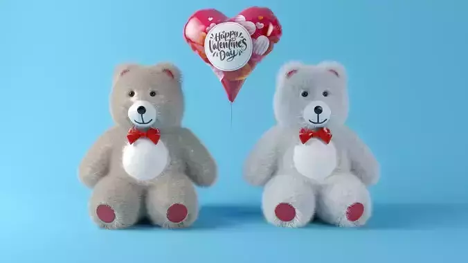 Valentine s Day Special 3D Teddy Bear Model
