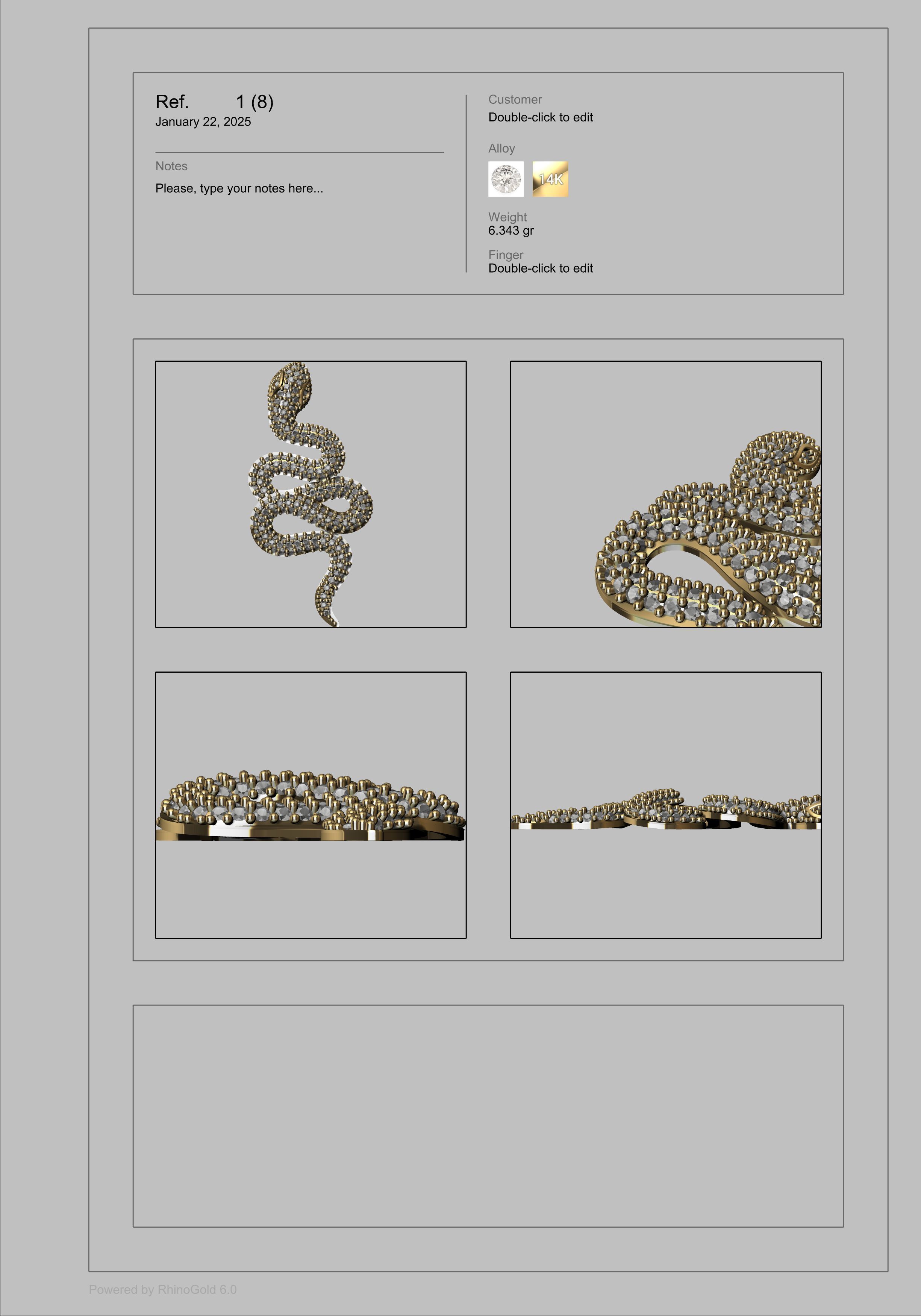 Snake Serpent Pendant 3D print model_8