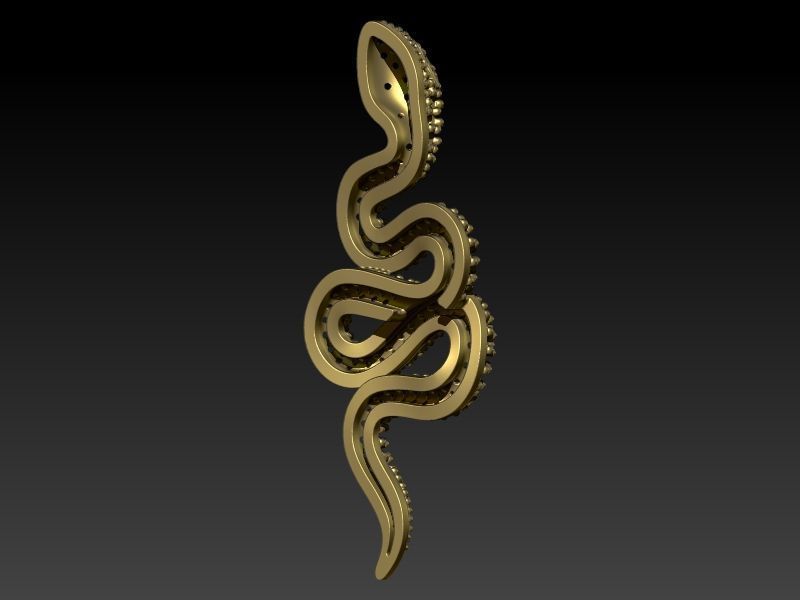 Snake Serpent Pendant 3D print model_5