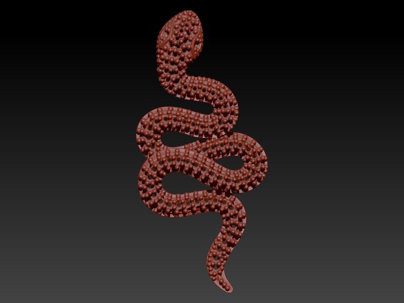 Snake Serpent Pendant 3D print model_1