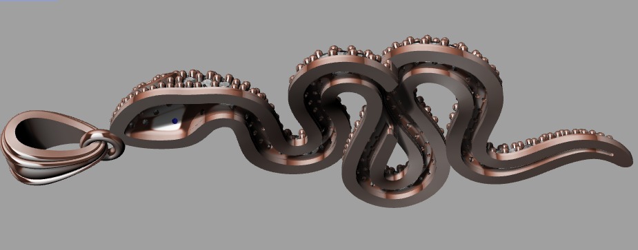 Snake Serpent Pendant 3D print model_3