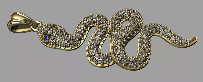 Snake Serpent Pendant 3D print model_0