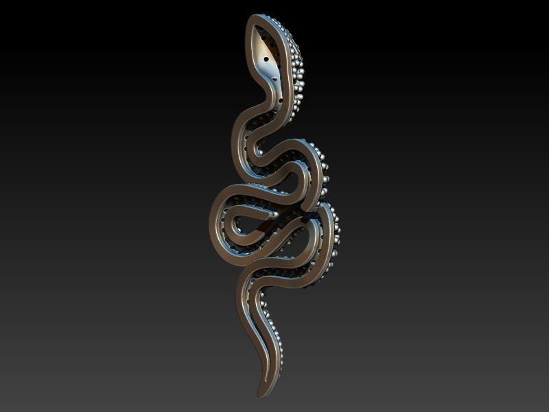Snake Serpent Pendant 3D print model_9