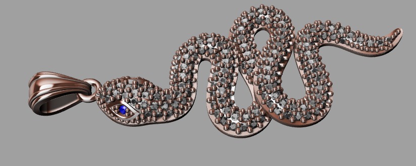 Snake Serpent Pendant 3D print model_2