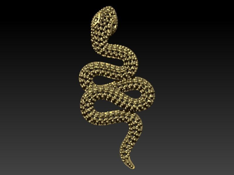 Snake Serpent Pendant 3D print model_4