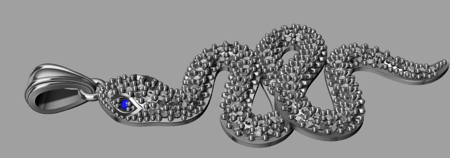 Snake Serpent Pendant 3D print model_6
