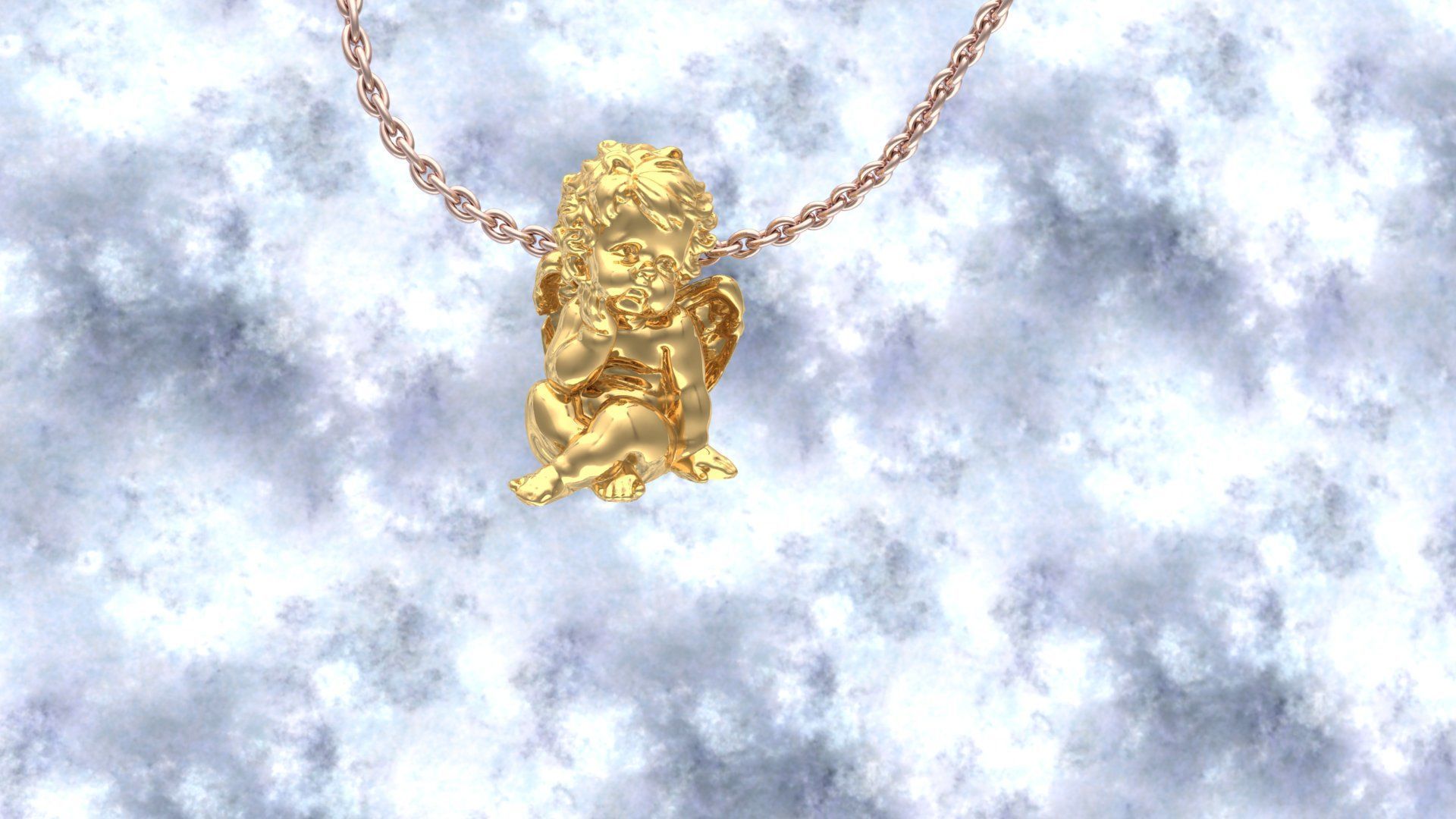 Baby Angel necklace 3D print model