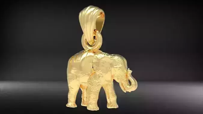 Solid Elephant Necklace Charm Pendant animal jewelry