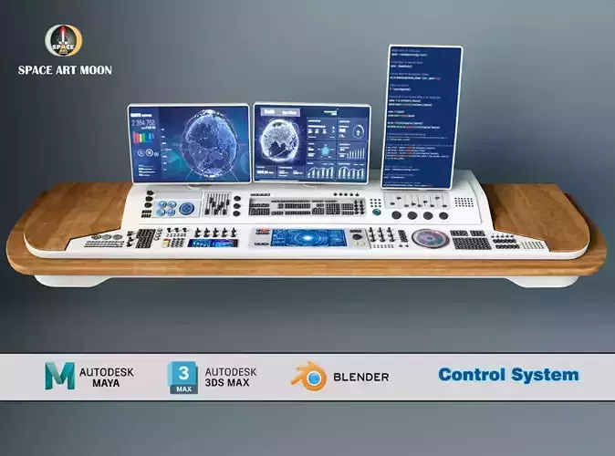 Control System Low-poly 3D model