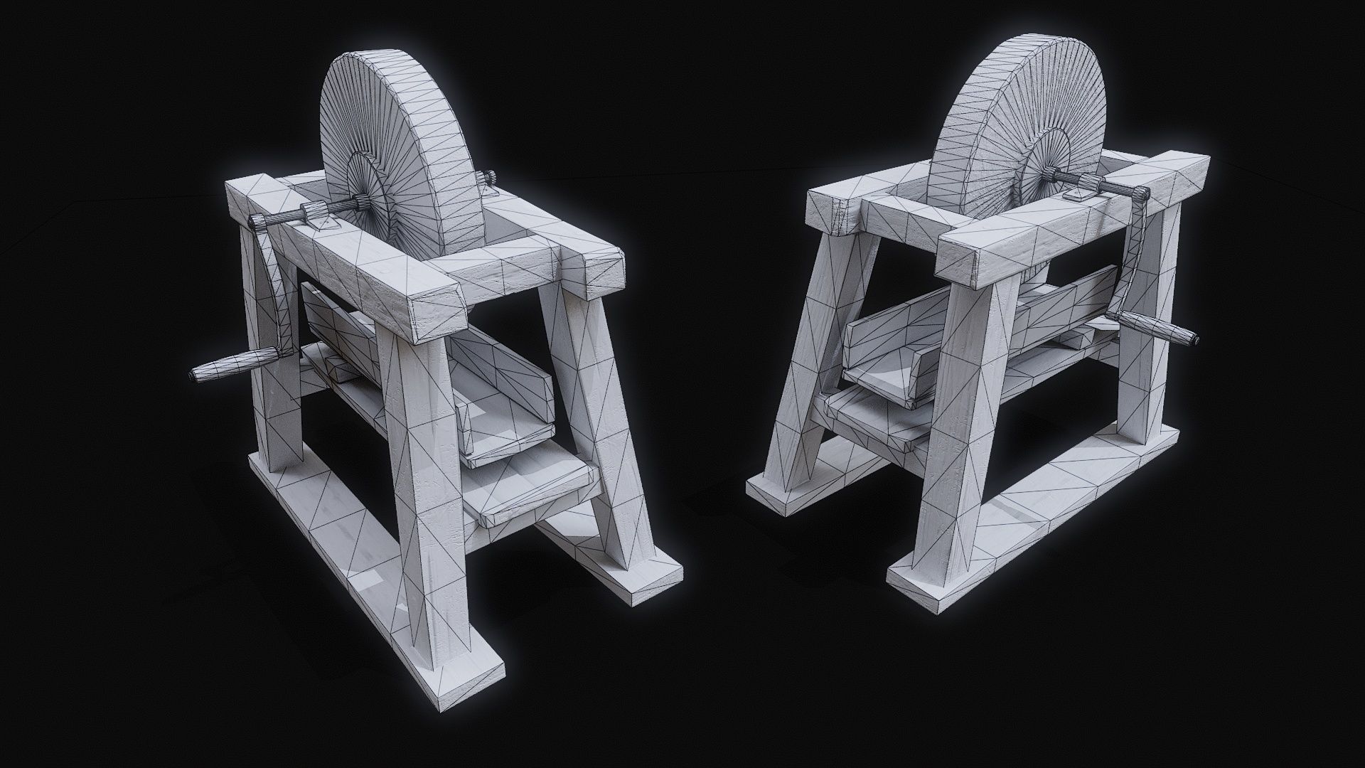 Medieval Grindstone Game Ready Low-poly 3D model_6