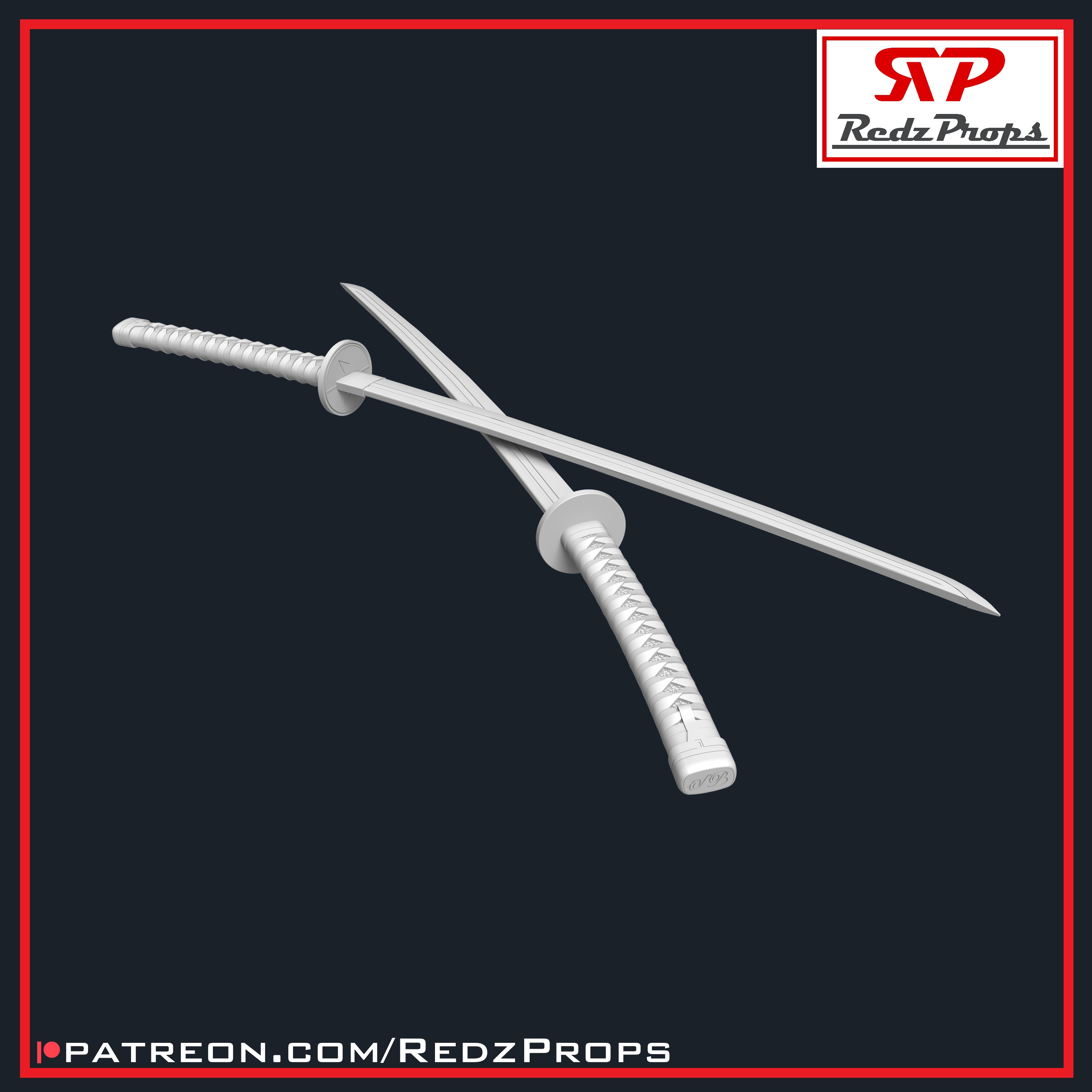 Deadpool 3 Katanas Cosplay Prop 3D print model_6