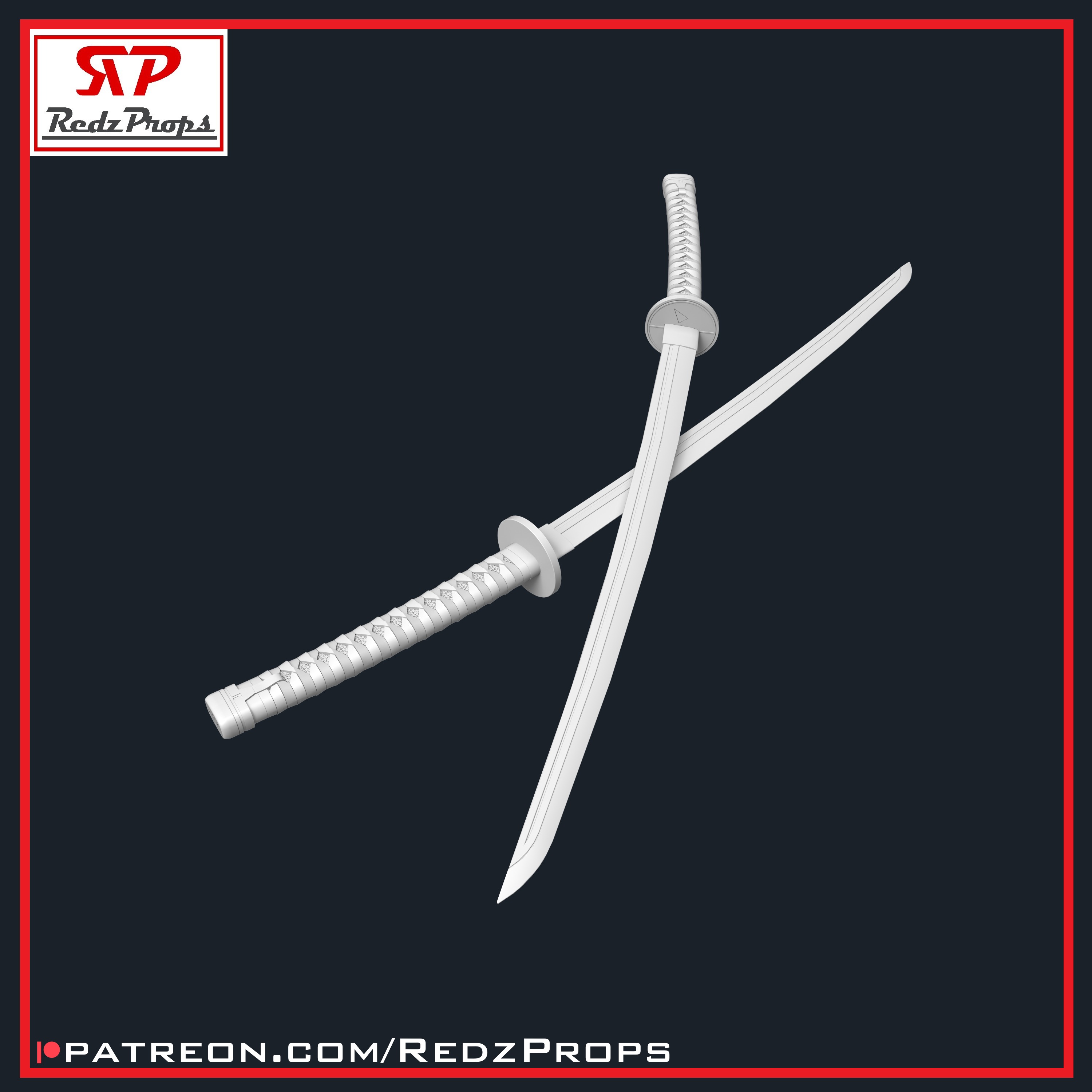 Deadpool 3 Katanas Cosplay Prop 3D print model_5