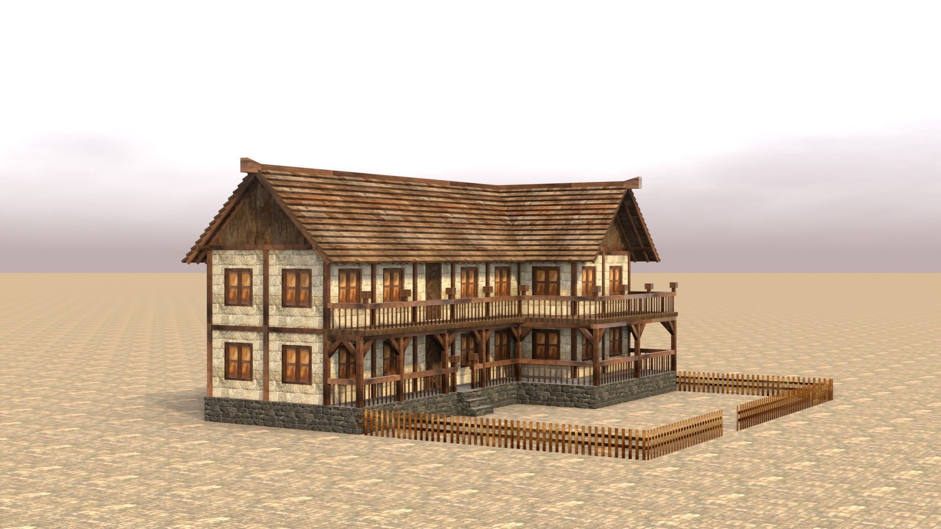 Detailed Low Poly Medieval House Models for Game Development Low-poly 3D model_9