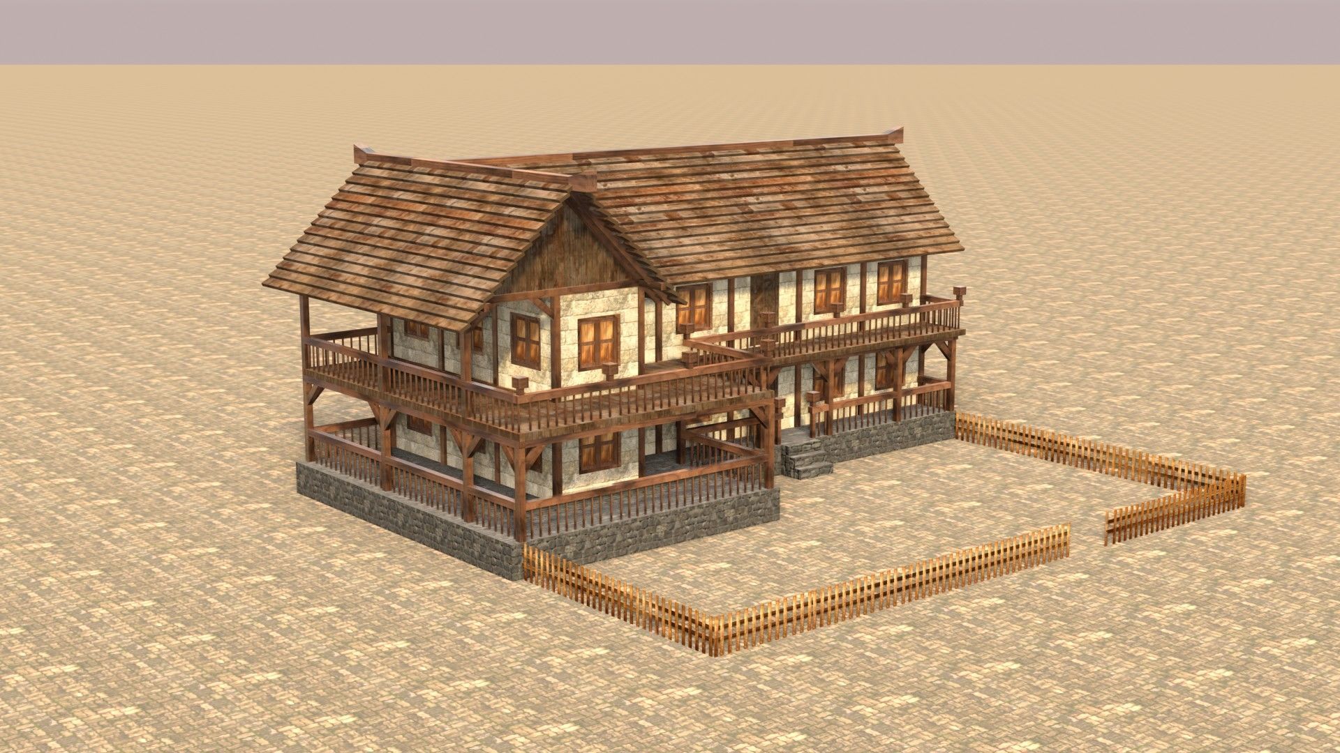 Detailed Low Poly Medieval House Models for Game Development Low-poly 3D model_13