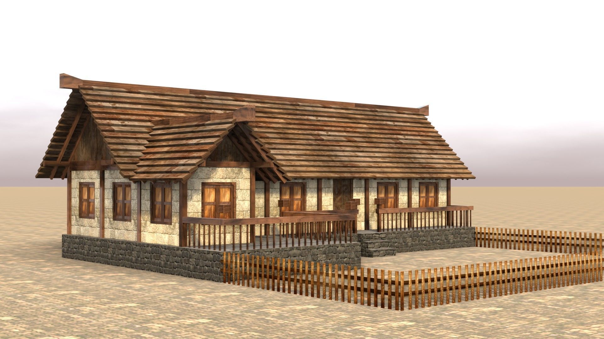 Detailed Low Poly Medieval House Models for Game Development Low-poly 3D model_11