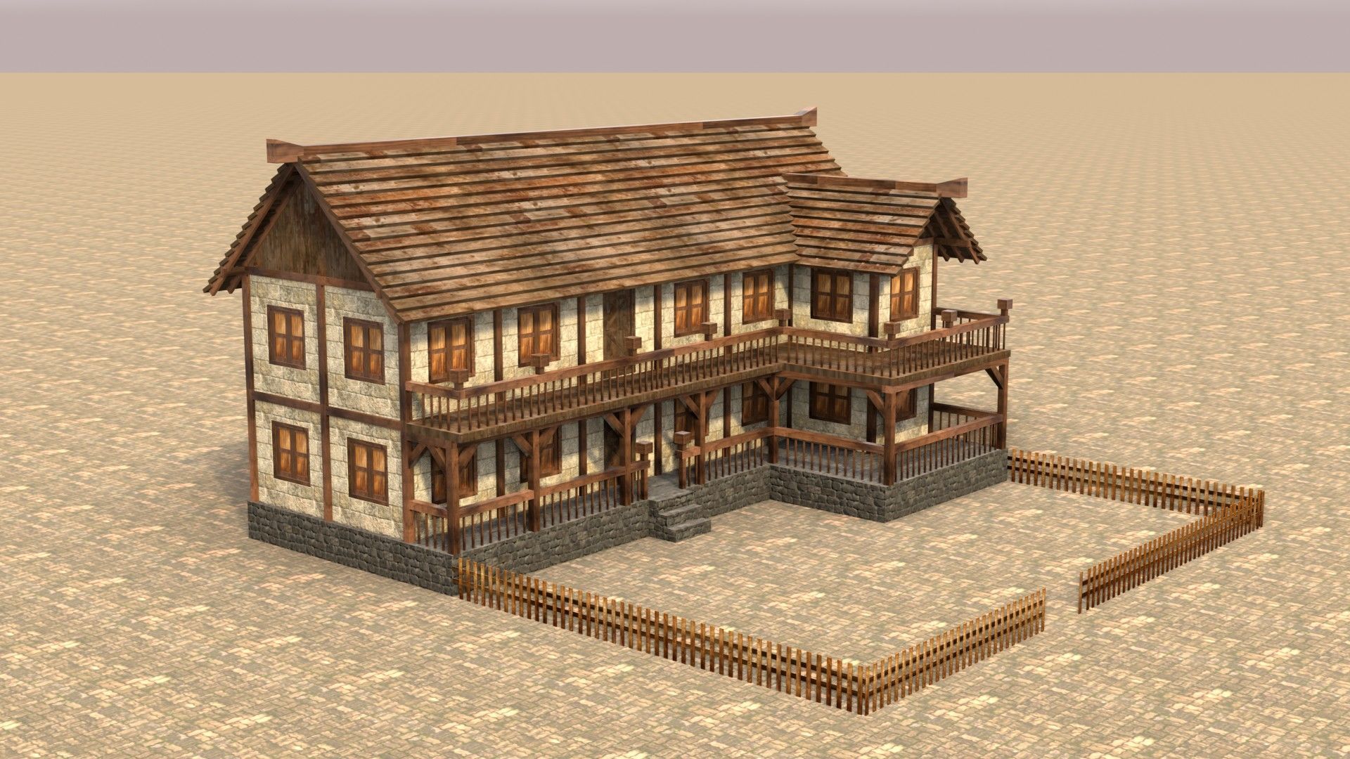 Detailed Low Poly Medieval House Models for Game Development Low-poly 3D model_20