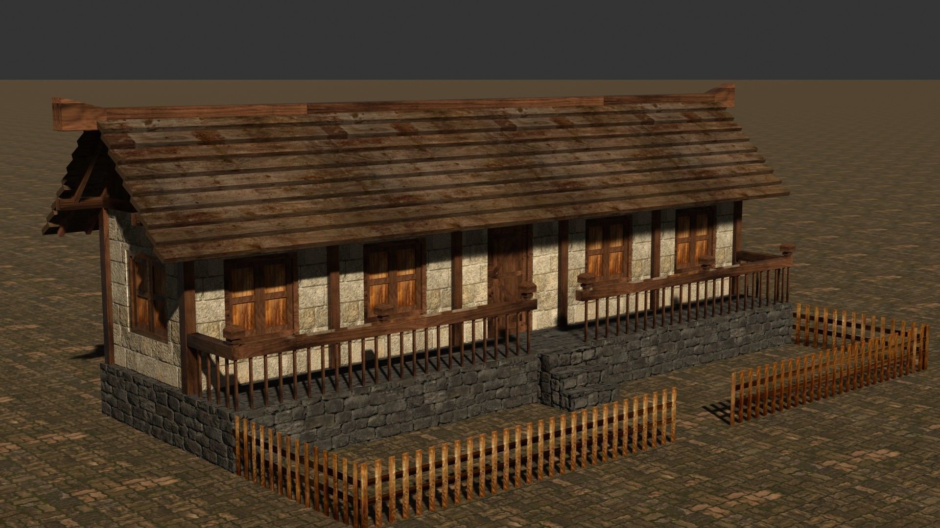 Detailed Low Poly Medieval House Models for Game Development Low-poly 3D model_4