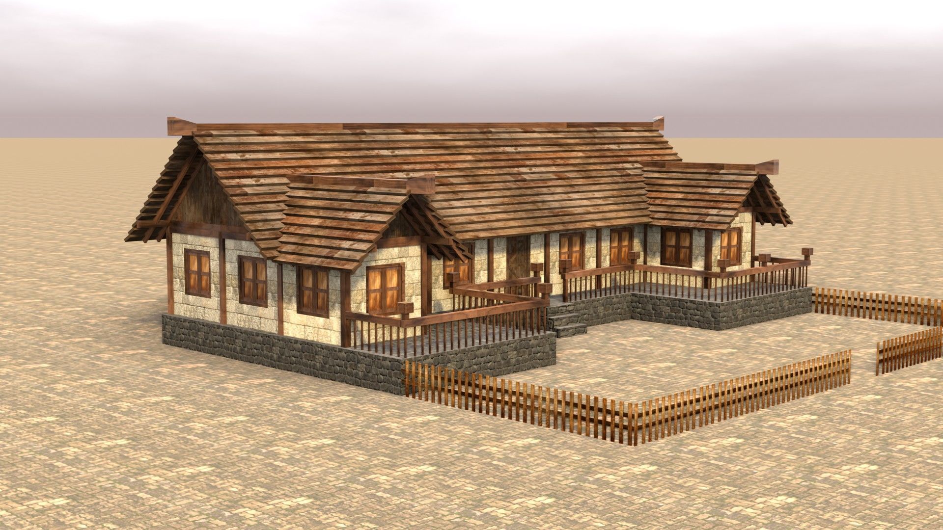 Detailed Low Poly Medieval House Models for Game Development Low-poly 3D model_8
