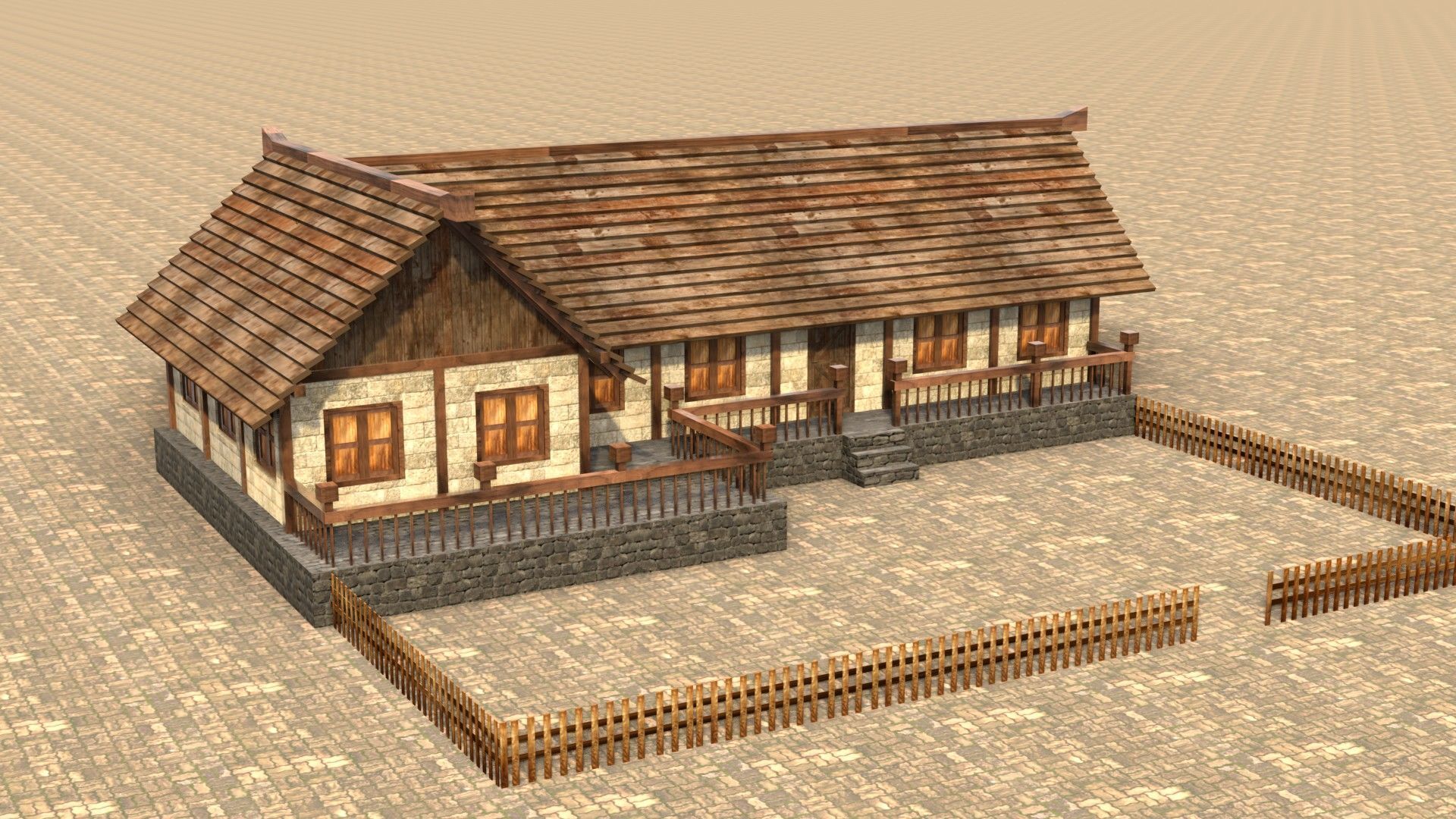 Detailed Low Poly Medieval House Models for Game Development Low-poly 3D model_10