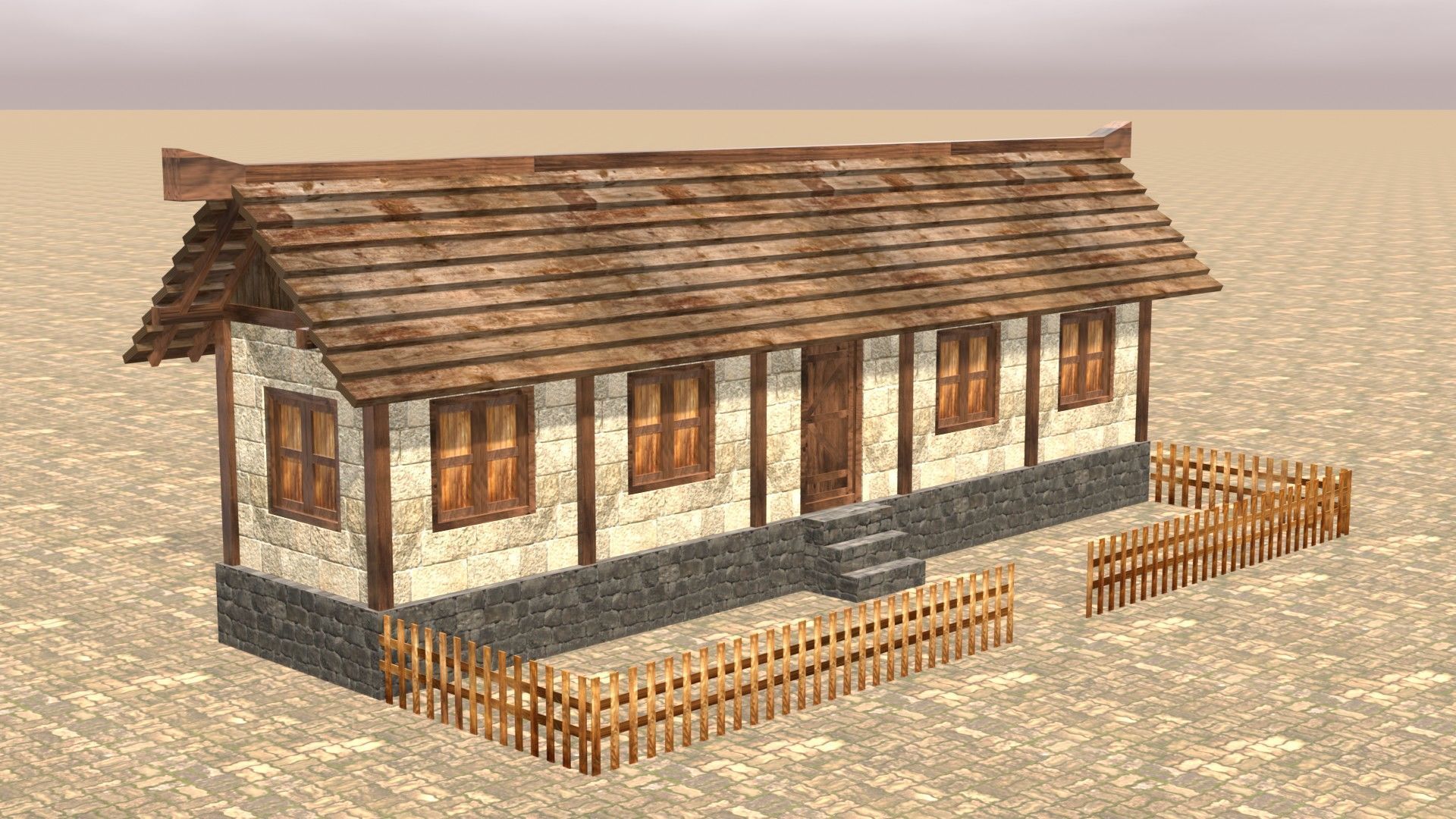 Detailed Low Poly Medieval House Models for Game Development Low-poly 3D model_3