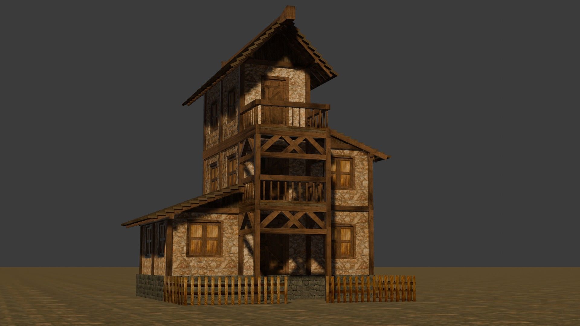 Stylized Low Poly Medieval House Assets for Fantasy Worlds Low-poly 3D model_2