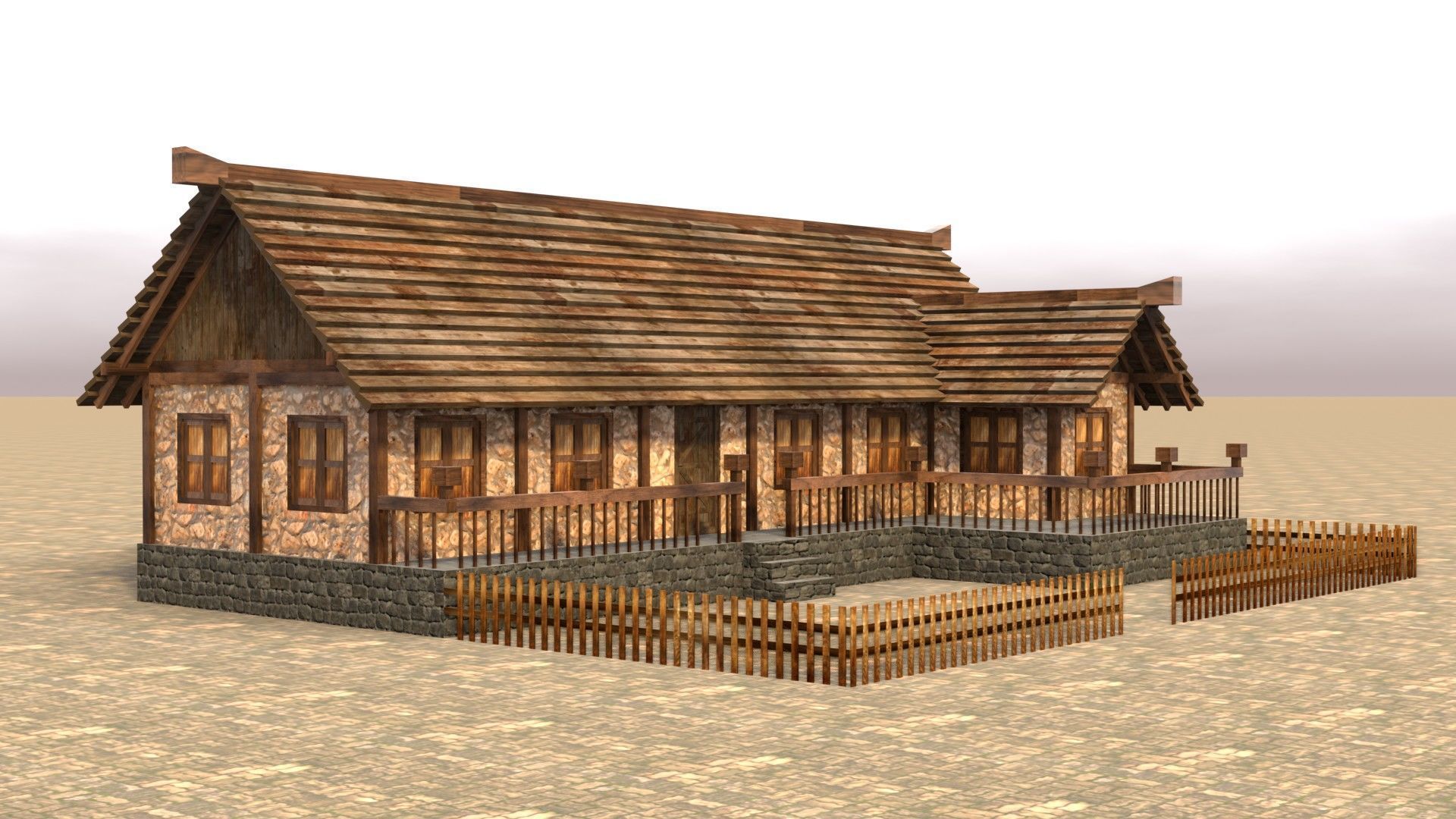 Stylized Low Poly Medieval House Assets for Fantasy Worlds Low-poly 3D model_7