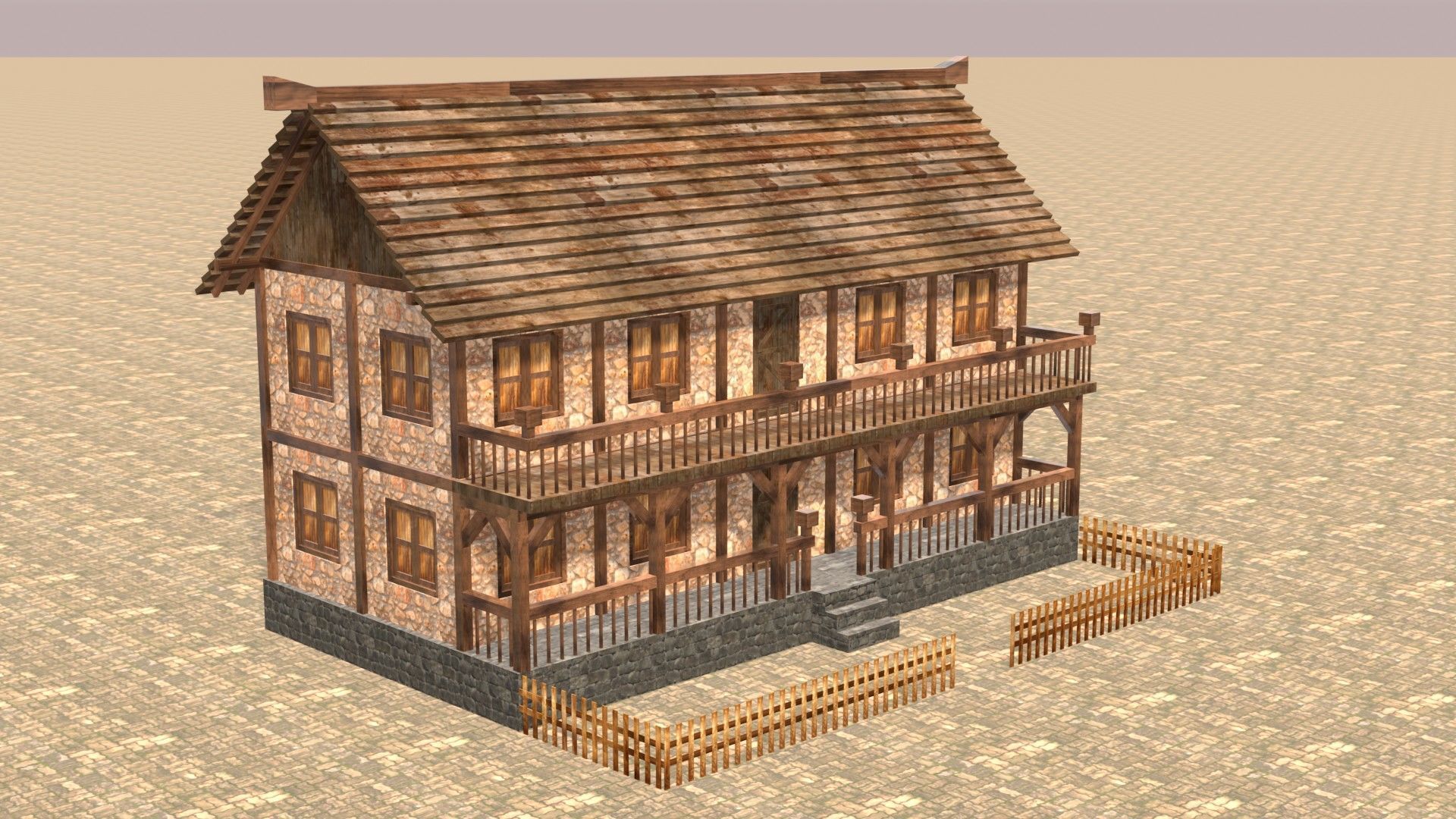 Stylized Low Poly Medieval House Assets for Fantasy Worlds Low-poly 3D model_5
