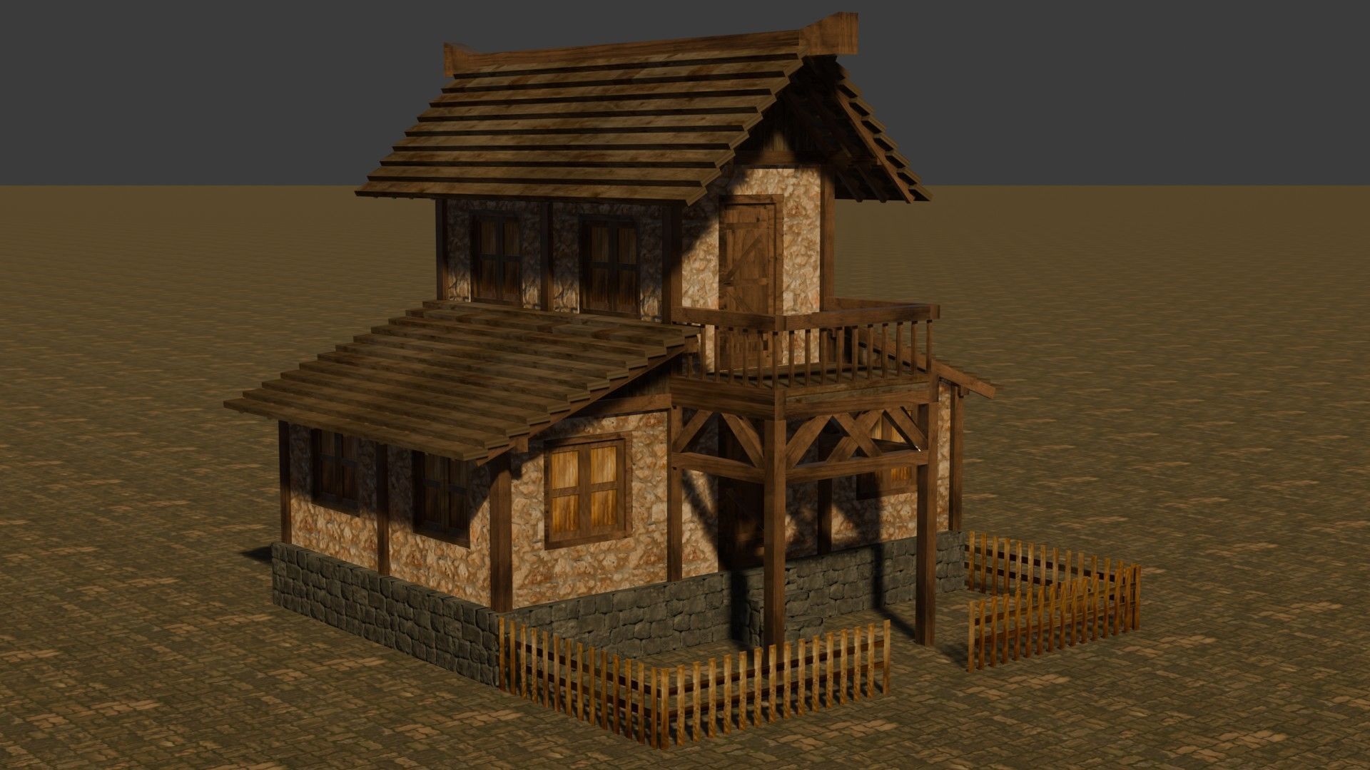 Stylized Low Poly Medieval House Assets for Fantasy Worlds Low-poly 3D model_1