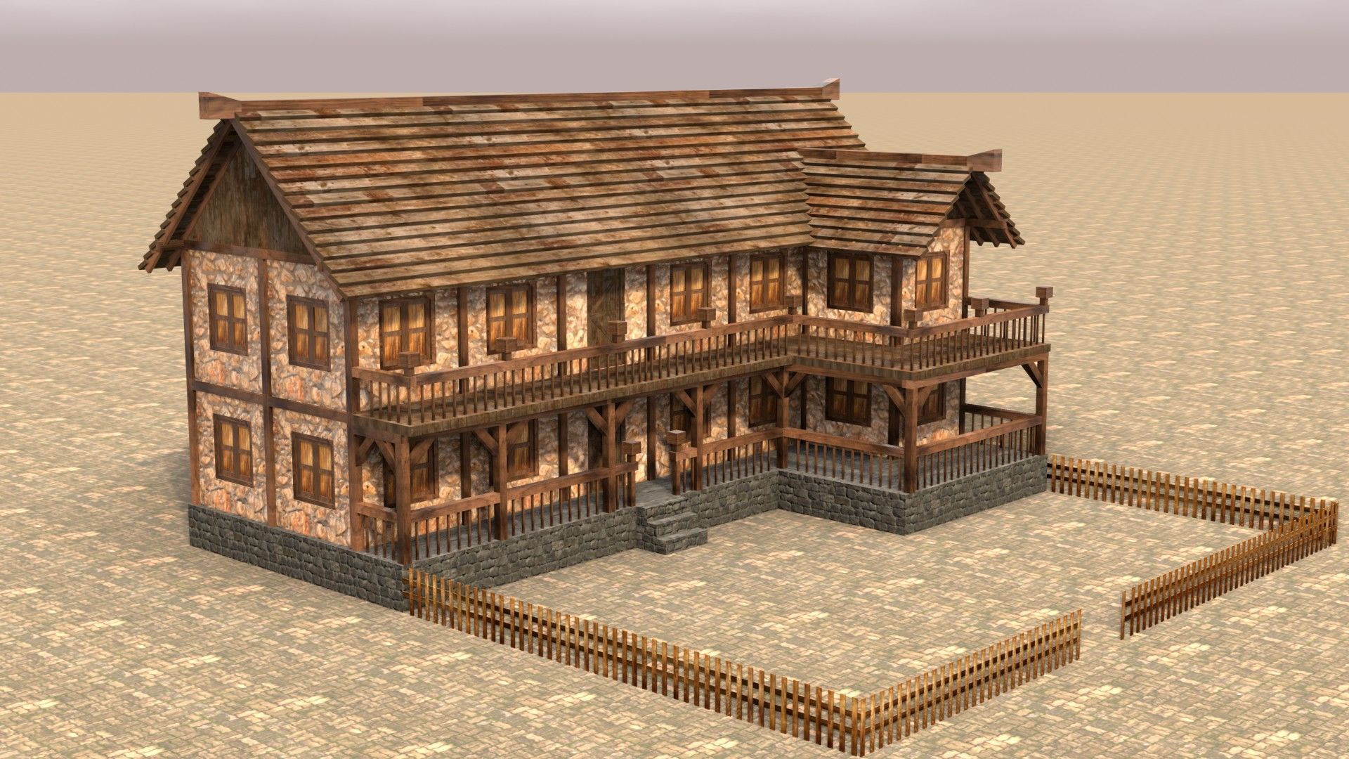 Stylized Low Poly Medieval House Assets for Fantasy Worlds Low-poly 3D model_6
