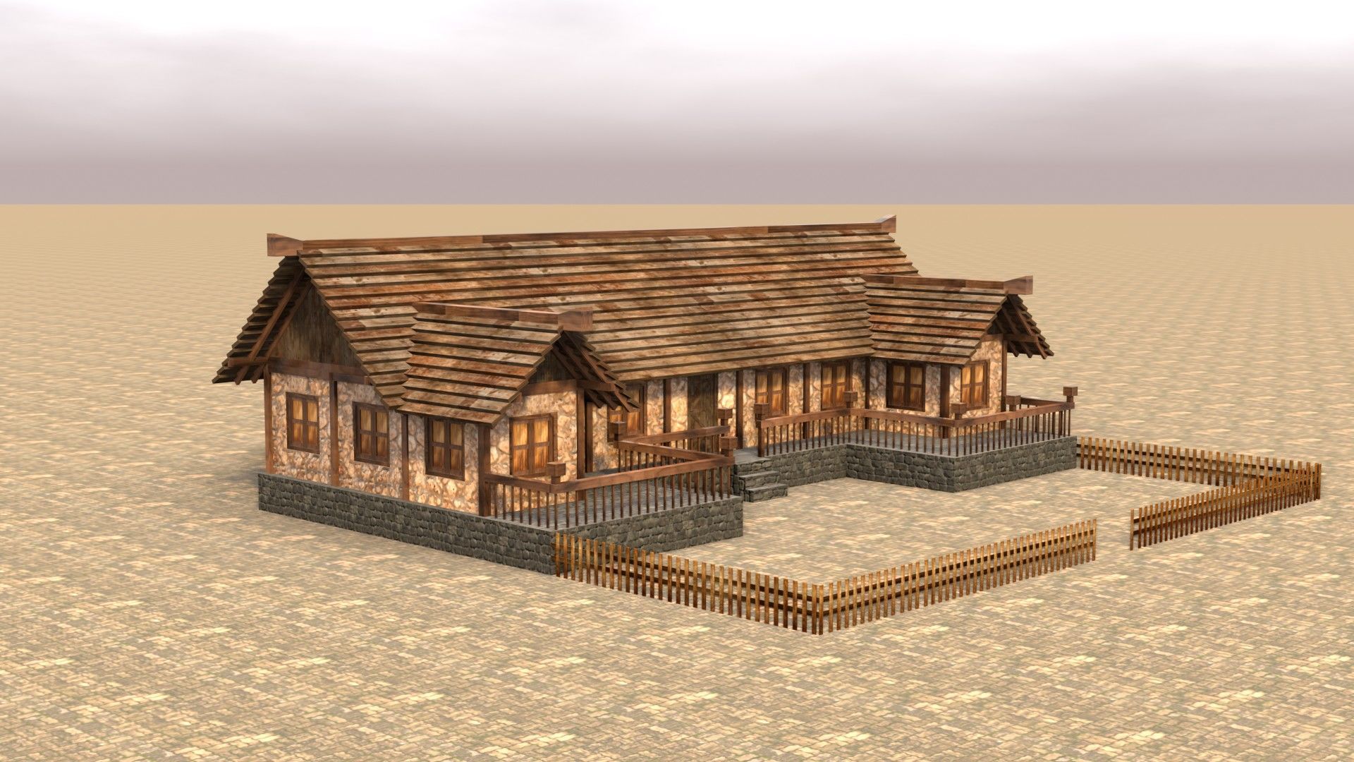 Stylized Low Poly Medieval House Assets for Fantasy Worlds Low-poly 3D model_9